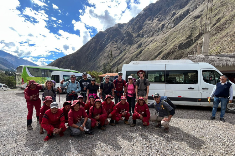 Dedicated porters on the Inca Trail to Machu Picchu, carrying essential gear and providing support for an unforgettable trekking experience