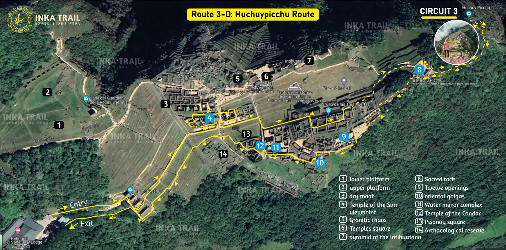 Machu Picchu circuit Route 3-D