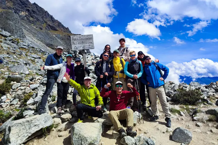 View from Salkantay Pass, the highest point of the Salkantay Trek to Machu Picchu.