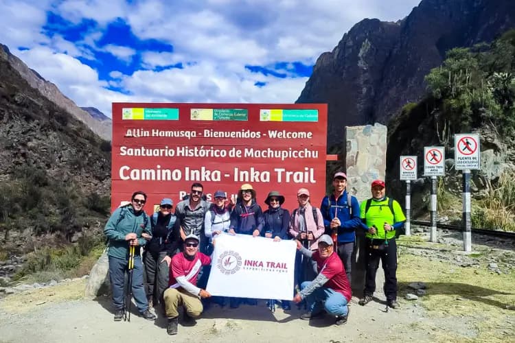 Chachabamba archaeological site at KM 104 on the 2-day Inca Trail to Machu Picchu