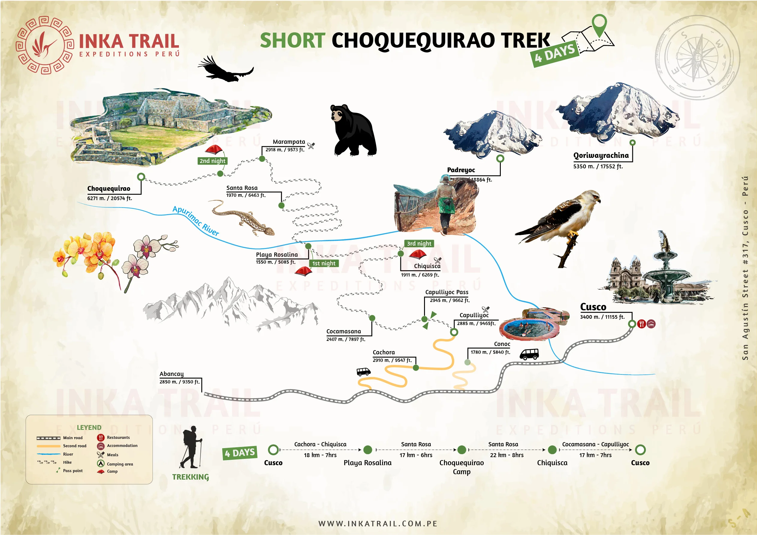 Choquequirao Trek en 4 Días / 3 Noches mapa